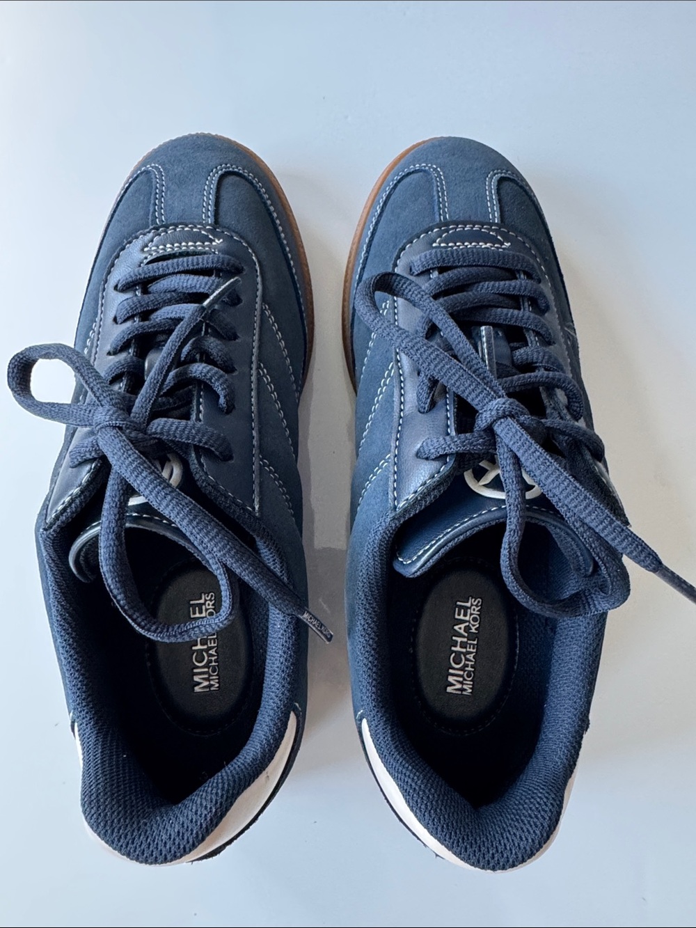 MICHAEL Michael Kors Women’s Navy and White Lace-Up Sneakers